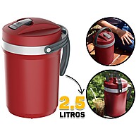 Jarra Térmica Fliptop 2.5L Vermelha – Ideal para Tereré, Viagem e Praia - imagem 1