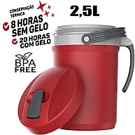 Jarra Térmica Fliptop Vermelha 2,5L – Bebida Gelada por até 20h - imagem 1