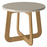 Mesa de Centro Jasmin em MDF com Design Moderno e Acabamento Off White/Carvalho - imagem 1
