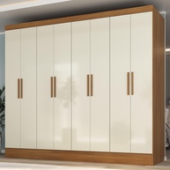 Guarda-Roupa Casal 8 Portas 4 Gavetas Jatobá Yescasa Cinamomo/Off White - Design Moderno e Espaçoso - imagem 1