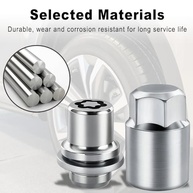 Kit 5 Fechaduras de Roda Antifurto 1/2-20 para Jeep, Ford, Dodge - Segurança Cromada 60° Cone - imagem 5