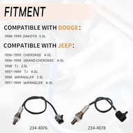 Kit 2 Sensores de Oxigênio O2 Jeep Grand Cherokee Wrangler TJ Dodge Dakota - Upstream/Downstream 234-4076/234-4078 - imagem 3