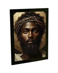 Quadro Decorativo Religioso Jesus Cristo Negro - Arte Sagrada em Alta Definição - imagem 2