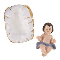 Conjunto de Presépio Bebê Jesus Cristo em Resina - 10 cm | Manjedoura e Estátua Detalhada - imagem 4