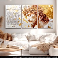 Kit 3 Quadros Decorativos com Tema Espiritual - Jesus e Oração para Sala, Quarto ou Escritório - imagem 3