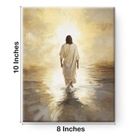 Arte de Parede Cristã - Jesus Andando na Água | Tela Decorativa com Verso Bíblico | 20x25cm - imagem 3