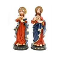 Imagem Sagrado Coração de Maria e Jesus em Resina Italiana - 15cm com Detalhes Ricos - imagem 1