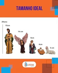 Presépio de Natal com Figuras em Resina - José, Maria, Jesus, Anjo e Ovelha - 5 Peças Detalhadas - imagem 5