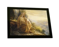Quadro Decorativo Jesus Cristo Na Montanha - Pintura Inspiradora com Moldura - imagem 2