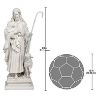 Estátua Jesus o Bom Pastor - Design Toscano - 71cm - Acabamento Pedra Antiga - imagem 4