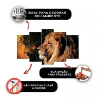 Quadro Decorativo Jesus Leão de Judá - Kit 5 Peças Mosaico Religioso Premium - imagem 5