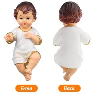 Estatueta do Bebê Jesus em Resina com Detalhes em Tecido Sagrado - Decoração Religiosa e Presente de Fé - imagem 5