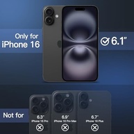 JETech Capa Matte para iPhone 16 (6.1") - Proteção Militar, Anti-Impressão Digital e Design Fosco Transparente - imagem 3