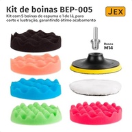 JEX Kit Polimento Automotivo Profissional com Boinas de Espumas Onduladas e Boina de Lã - 7 Peças (BEP-005 5 Polegadas) - imagem 3
