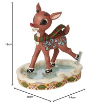 Estatueta Rudolph The Red-Nosed Reindeer Jim Shore - Coleção Traditions Patinando no Gelo 15 cm - imagem 4