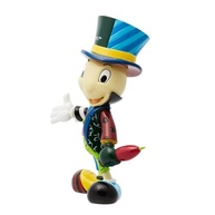 Enesco Disney BRITTO Pinóquio com Jiminy Cricket e Guarda-Chuva - Figurina Artesanal 20 cm - imagem 4