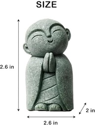 Estátua de Buda de Pedra para Decoração Feng Shui | Monge Jizo para Riqueza, Paz e Boa Sorte - imagem 4