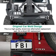 Suporte de Placa Traseira A ABIGAIL para Jeep Wrangler JK (2007-2018) - Preto com Luz Integrada - imagem 4