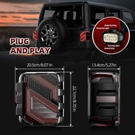 Lanternas Traseiras LED Transparentes para Jeep Wrangler JL (2018-2023) - Estilo S, 3 em 1, Alta Performance - imagem 4