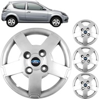 Jogo 4 Calotas Aro 13 Ford Ka 2008-2013 Grid GR013CB com Adesivo Logo Preto Resinado - imagem 2