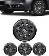 Jogo 4 Calotas Esportivas Velox Aro 14 Preto Fosco - Compatível com VW Gol, Fox, Voyage e mais! - imagem 1
