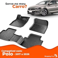 Jogo de Tapetes Tipo Bandeja Preto para VW Polo (2017-2026) - 5 Peças em Borracha com Borda Alta e Grid - imagem 4