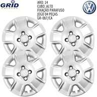 Jogo 4 Calotas Aro 14 VW Gol, Parati e Saveiro G3/G4 (2000-2014) - Design Grid GR067CA com Adesivo Logo Resinado - imagem 4