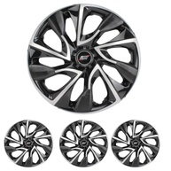 Jogo de Calotas DS4 Aro 13 Black Silver para Citroën C3, C4, Aircross, C5, Xsara, Berlingo + Selos Resinadas - imagem 2