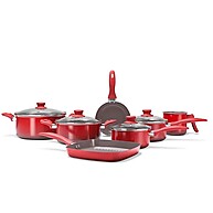 Jogo de Panelas Antiaderente Life Easy 7 Peças Vermelho Brinox - imagem 1