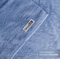 Decolab Jogo de Toalhas 100% Algodão Premium - Maciez e Absorção Máxima (Azul-marinho e Azul-claro, 5 Peças) - imagem 3