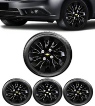 Jogo 4 Calotas Esportivas Street Preto Brilhante Aro 14 Chevrolet Onix (2013-2024) - imagem 2