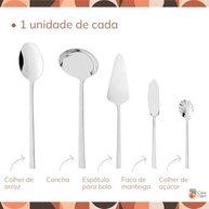 Faqueiro Firenze 35 Peças em Aço Inox – Jogo de Talheres Prateado para Mesa Posta Elegante - imagem 5