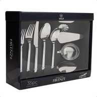 Faqueiro Firenze 35 Peças em Aço Inox – Jogo de Talheres Prateado para Mesa Posta Elegante - imagem 1