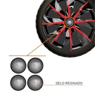 Jogo de Calotas Prime Black Red Aro 13 para Citroën C3, C4, Aircross, C5, Xsara, Berlingo + Selo Resinado - imagem 3