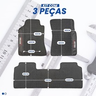 Jogo de Tapetes Automotivos Emborrachados Premium para Hilux (2005-2015) - 3 Peças Impermeáveis - imagem 3