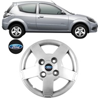 Jogo 4 Calotas Aro 13 Ford Ka 2008-2013 Grid GR013CB com Adesivo Logo Preto Resinado - imagem 3
