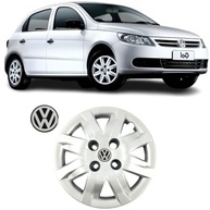 Jogo 4 Calotas Aro 13 VW Gol G5/G6 2009-2014 Grid Prata c/ Adesivo Logo Resinado - imagem 3