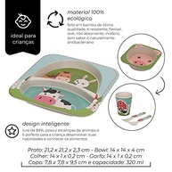 Jogo para Refeição Infantil Eco-Friendly Mimo Style - 5 Peças em Bambu e Polipropileno - imagem 3