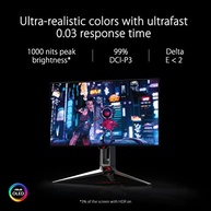 ASUS ROG Swift Monitor de jogos OLED DSC de 27 polegadas 1440P (PG27AQDM) - QHD (2560 x 1440), 240Hz, 0,03ms, compatível com G-SYNC, revestimento de microtextura antirreflexo, 99% DCI-P3, True 10 - imagem 4