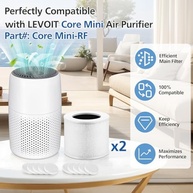 JORAIR Filtros HEPA H13 para Purificador LEVOIT Core Mini-RF | Pacote com 2 Unidades, Sistema 3 em 1 com Carbono Ativado - imagem 3