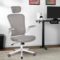 Cadeira Ergonômica de Escritório com Estofado Mesh Cinza - Conforto e Saúde para Longas Jornadas - imagem 1