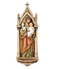 Joseph's Studio Fonte de Água Santa São José e Criança Jesus - Coleção Renascentista 19,7 cm - imagem 3