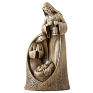 Estatueta de Natal Sagrada Família em Madeira Esculpida - 25cm, José, Maria e Jesus - imagem 2