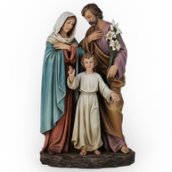 Estátua da Sagrada Família Católica 30cm - Jesus Jovem com José e Maria | Escultura Renascentista Feita à Mão por Buildclassic - imagem 1