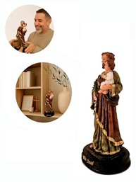Imagem de São José Pai Adotivo de Jesus - Escultura em Resina 15 cm - Pintura Manual Detalhada - imagem 4