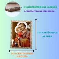 Quadro Decorativo Religioso São José Dourado - Imagem Sagrada em Alta Qualidade A4 - imagem 3