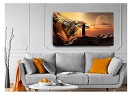 Quadro Gospel Evangélico Jesus Leão de Judá 55x100cm - Decoração Religiosa Inspiradora - imagem 3