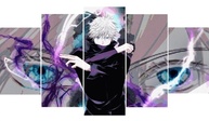Kit Quadro Decorativo 5 Peças Gogo Jujutsu Anime - 95x60cm | Decore Sua Parede com Estilo Anime - imagem 1