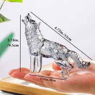Estátua de Lobo em Cristal K9 - Presente Simbólico e Decorativo para Amantes de Animais - imagem 4