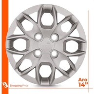 Kit 4 Calotas Esportivas Aro 14 Ford Ka Hatch/Sedan 2015-2018 Prata Grid - imagem 4